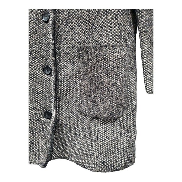 J. Jill Women's Long Button-Down Gray/Black Tweed Cardigan Sweater Pockets Sz XS - Picture 6 of 14
